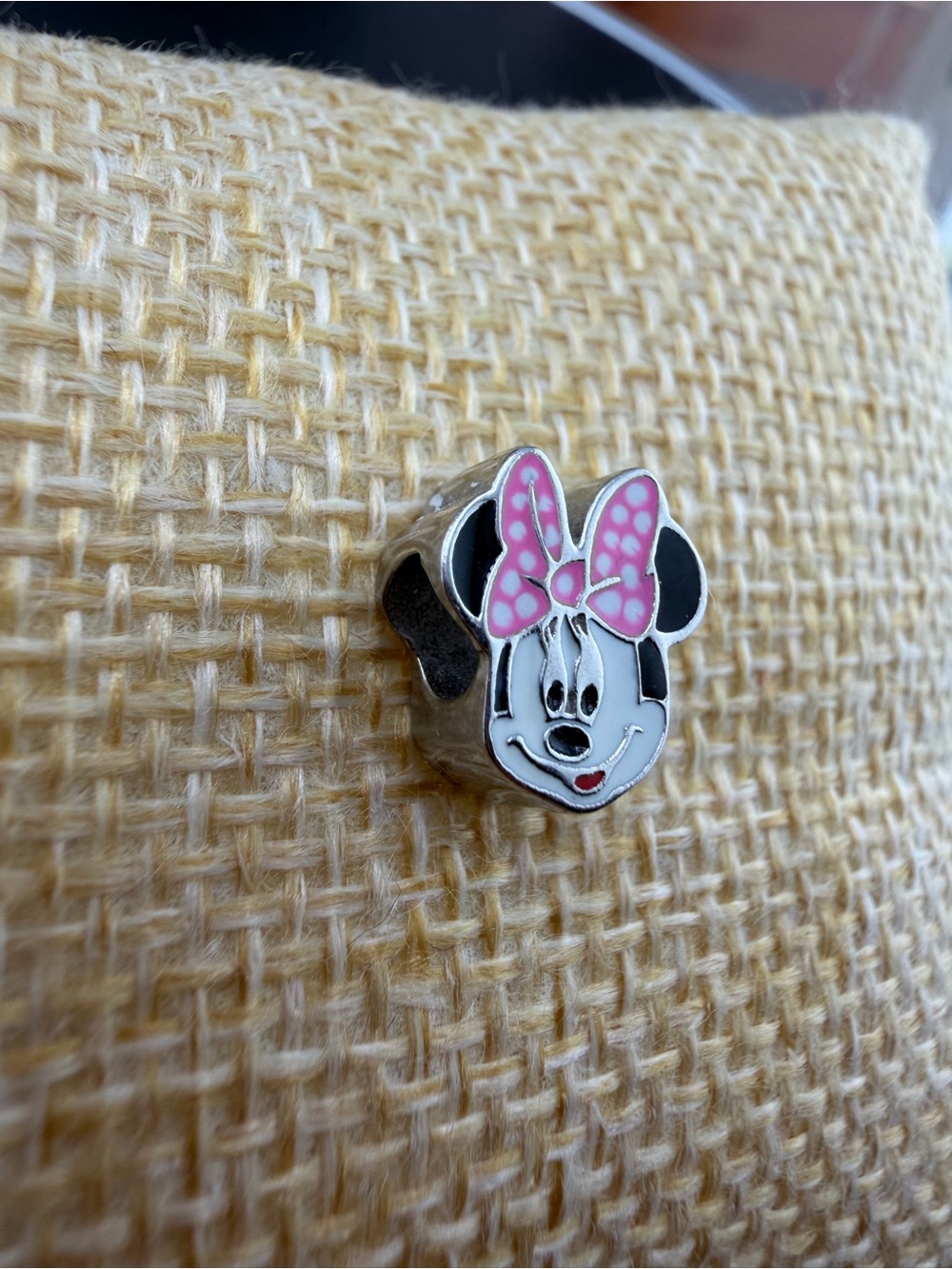 Pink Minnie Mouse Enamel Charm for Pandora Bracelet